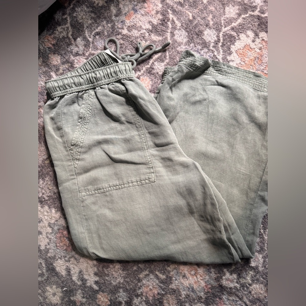 Women’s Joie Green Linen Drawstring Casual Pants